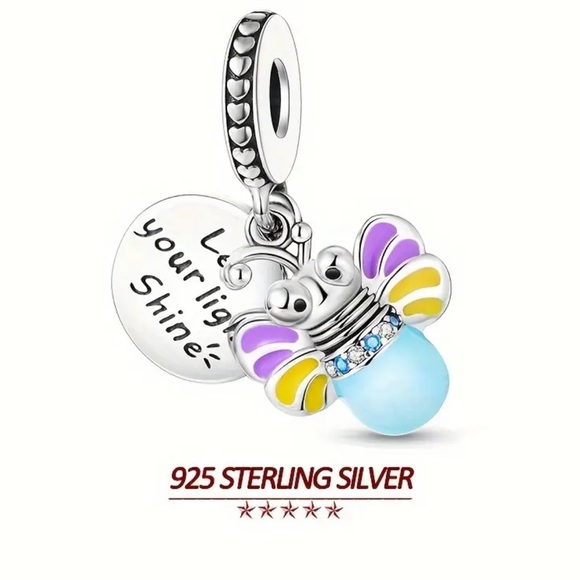 Women’s 925 Sterling Silver Bee Charm with Blue and Purple Accents - NWT - Picture 5 of 5